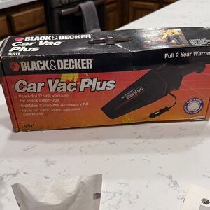 Black & Decker Car Vac Plus 12-Volt plug-in car vacuum.